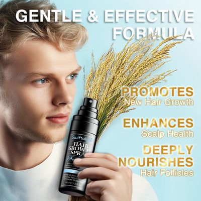 Natural Hair Growth Spray Serum for Men Hair and Scalp Oil with Rosemary, Batana Oil, Rice Water, Castor Oil, Caffeine, Biotin - Effective Hair Thickening and Hair Loss Treatment for Men 60ml