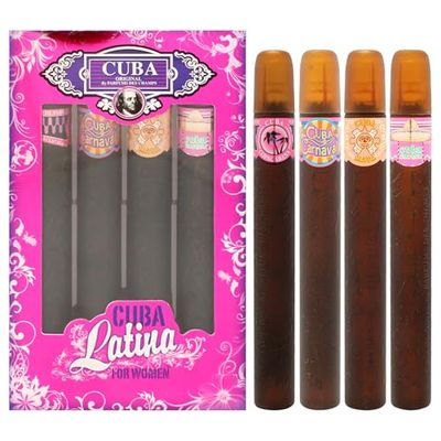 Champs Cuba Latino Collection By Champs For Women Gift Set (Eau De Parfum Spray 1.17-Ounce35 Ml of Carnaval, Cactus, Maya Copacabana)