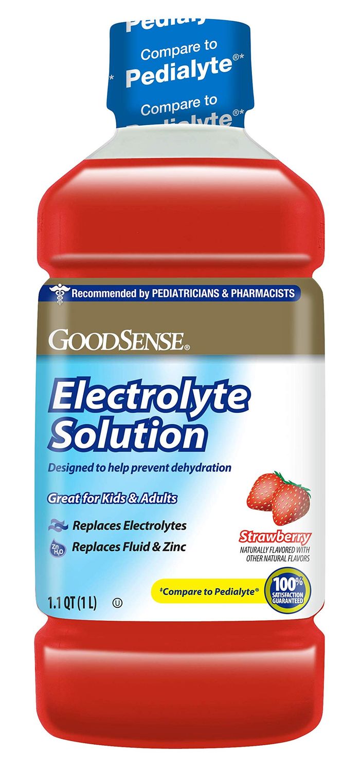 GoodSense Electrolyte Solution, Strawberry Designed to Prevent Dehydration Replaces Electrolytes, Fluid and Zinc, 33.8 Fluid Ounces