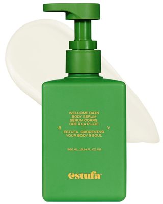 ESTUFA Welcome Rain Body Serum - Korean Vegan and Cruelty-Free Perfumed Body Lotion for Balanced Hydration, Non-Sticky Skin Finish - Cypress Cedarwood Fragrance for Women and Men, 10.1 fl.oz.