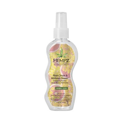 Hempz Fresh Fusions Pink Citron Mimosa Flower Energizing Herbal Body Mist Refresher, 4.4 Fl Oz