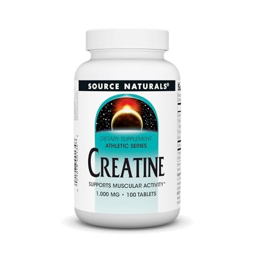 Source Naturals Creatine Powder Sports Supplement - Athletic Series Supports Muscular Activity - 100 Tablets
