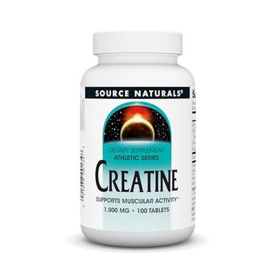 Source Naturals Creatine Powder Sports Supplement - Athletic Series Supports Muscular Activity - 100 Tablets