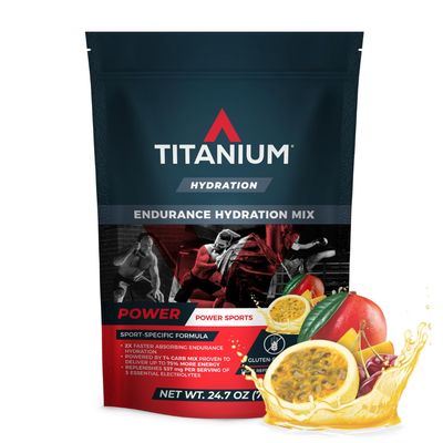 TITANIUM Power Hydration Drink Mix - Carbohydrate Powder Electrolyte Mix - Sports Drink Powder for Crossfit, Gym Essentials (24.7 oz, 30 Servings) - Endurance Drink - Gluten Free