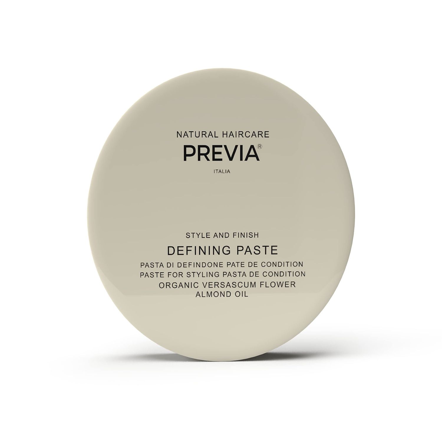 PREVIA Defining Hair Paste - Matte Hair Gel with Medium Hold for All Hair Types - Anti-Static, Flexible Hold Hair Styling Product with Natural Citrus Fragrance - Paraben-Free - 3.38 oz