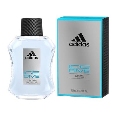 Adidas Ice Dive Aftershave 3.3 fl oz (Pack of 1), Notes of Lavender, Sandalwood, and Vanilla, Men's Fragrance, Long Lasting, Sporty Fragrance, Travel Size
