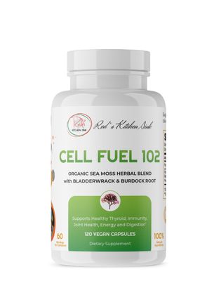 Red&#39;s Kitchen Sink Cell Fuel 102 Sea Moss Capsules Made with Irish Sea Moss Bladderwrack and Burdock Root Organic Sea Moss 120 Seamoss Pills per Jar - 60 Servings 2 Month Supply