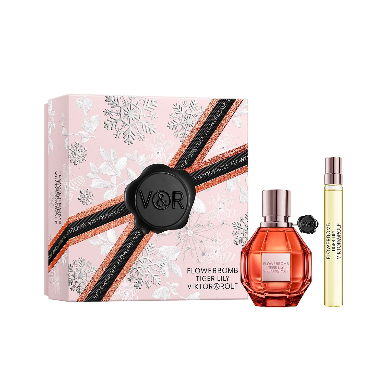 ViktorRolf - Tiger Lily Eau de Parfum - Women&#39;s Perfume Travel Holiday Gift Set - Floral, Ambery, Fruity - With Notes of Coconut Mango - Full Size, 1.7 Fl Oz Travel Size, 0.3 Fl Oz