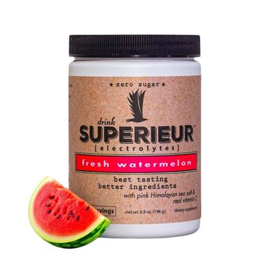 Superieur Electrolytes - Plant Based Electrolyte Supplement wSea Minerals for Hydration Recovery - Keto Friendly, Non-GMO, Zero Sugar, Vegan Healthy Sports Drink Powder - Watermelon (70 Servings)