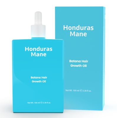 Honduras Mane - Batana Oil with Rosemary for Hair Growth For Strong Longer Hair, Dr Sebi, Cold Pressed, Castor Oil, Peppermint, Natural Scalp Hair Formula, Prevents Hair Loss, 100ml3.38oz