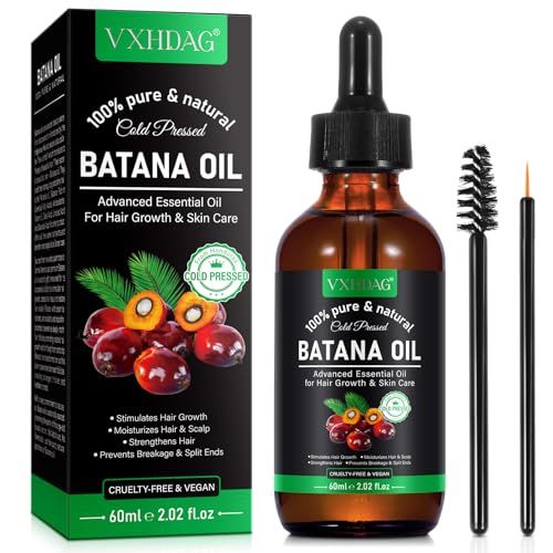 VXHDAG Batana Oil - 100 Pure Natural from Honduras for Hair Growth, Eliminates Split Ends, Enhances Radiance Nourishment for All Hair Types, 2.02 fl oz