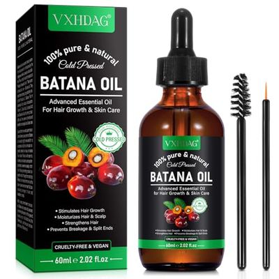 VXHDAG Batana Oil - 100 Pure Natural from Honduras for Hair Growth, Eliminates Split Ends, Enhances Radiance Nourishment for All Hair Types, 2.02 fl oz