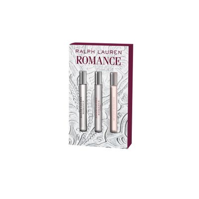 RALPH LAUREN FRAGRANCES Romance Discovery Womens Perfume Set - With Romance Eau de Parfum, Beyond Romance, Romance Intense - Travel Size, 0.3 Fl Oz Each