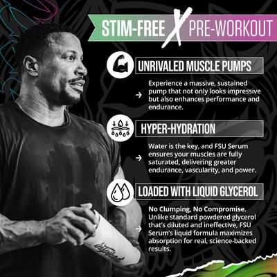 Inspired FSU Serum Liquid Glycerol, Stim Free Pre Workout Pump, Non Stim Preworkout, Caffeine Free, Stimulant Free, 20g GlycoClear, 2g Betaine Nitrate (Lemon Strawberry Dream)