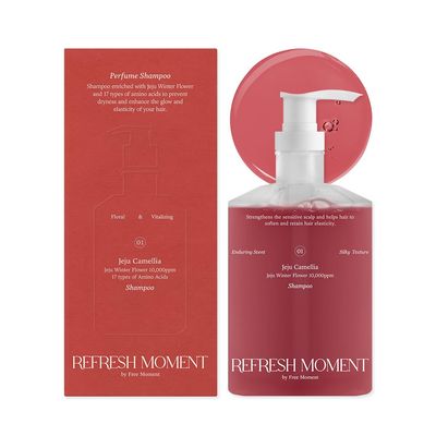 FREEMOMENT Perfume Shampoo Volumizing Vegan Shampoo for Dry Damaged Hair Care Scalp Exfoliation Romantic, Fruity-Wood Fragrance 16.9 Fl Oz (01 Jeju Camellia)