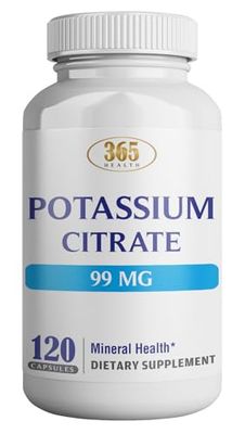 Health Potassium (Citrate) - Essential Electrolyte Supplement to Support Nerve Muscle Function Heart Health Energy - Potassium Citrate Capsule - 120 Capsules