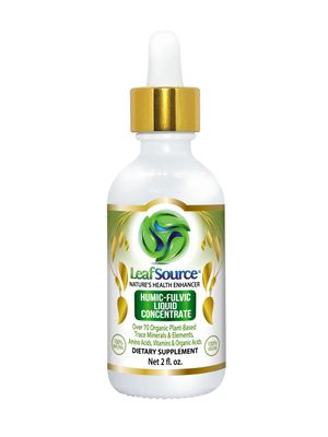 LEAFSOURCE Humic Fulvic Acid Liquid 2oz Trace Minerals with Electrolytes Collagen Vitamins Superior Humic to Fulvic Ratio More Energy Gut Health Joint Health Immune Support Hydration 180 serv