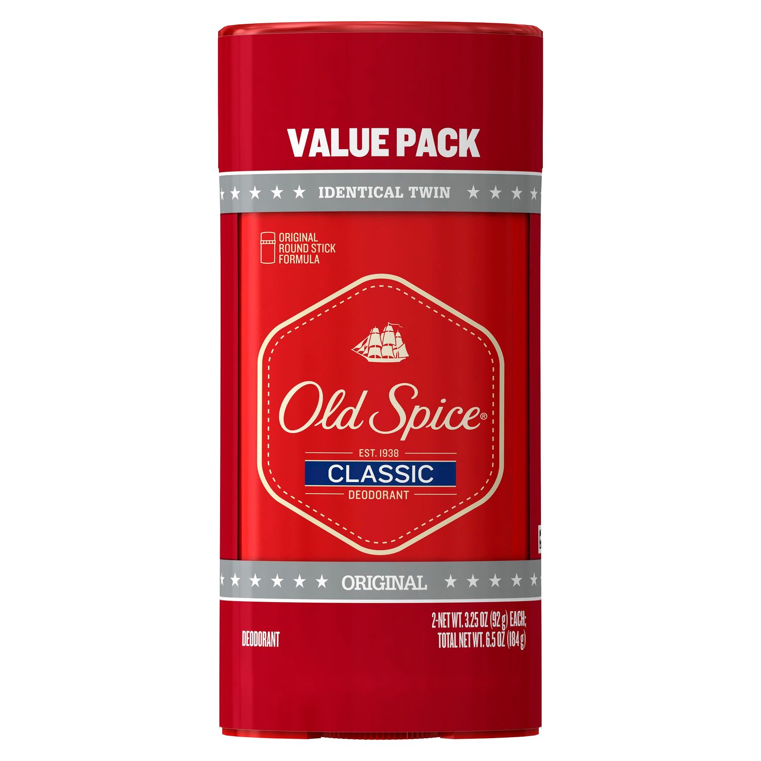 Old Spice Classic Deodorant for Men, 24hr Sweat Odor Protection, Long Lasting Freshness, Clean Masculine Fragrance, Original Scent, 3.25 oz (Pack of 2)
