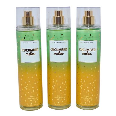 Bath Body Works Fragrance Mist 3-Pack 8oz Each (Cucumber Melon)