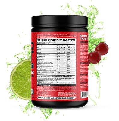 MuscleMeds Nitro Lift Pre Workout Enhance Endurance and Muscle Performance, Cherry Lime, 40 Servings