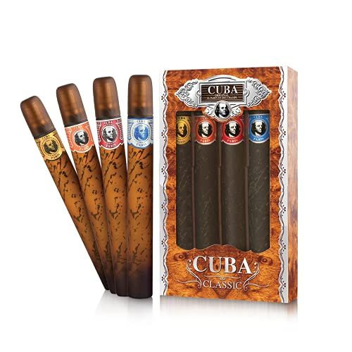 Cuba Original 4-Piece Set for Men, 4 X 1.17 Oz (GoldBlueRedOrange)