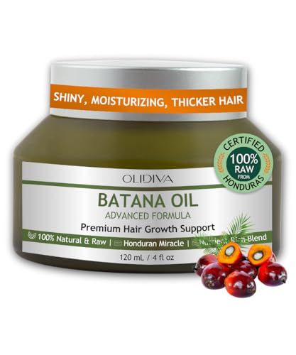 Olidiva Raw Batana Oil for Hair Growth 100 Natural Hair Oil for Thicker Healthier Hair Dr Sebi Approved Honduran Miracle Scalp Oil For Men Women 4 fl oz