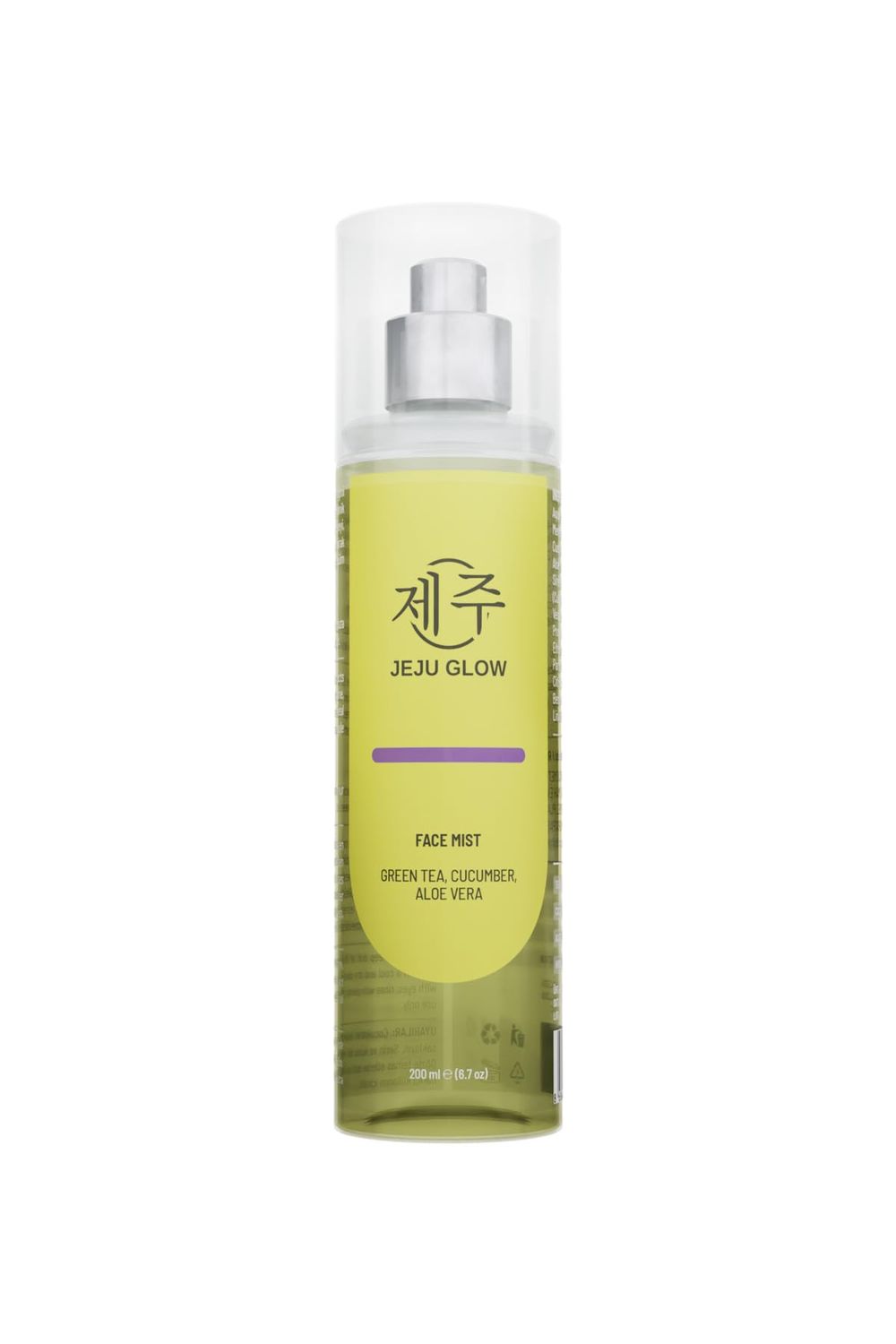 Jeju Glow Hydrating Refreshing Facial Mist with Green Tea, Cucumber, Aloe Vera Calendula - Gentle Revitalizing, Alcohol-free, Fragrance-free