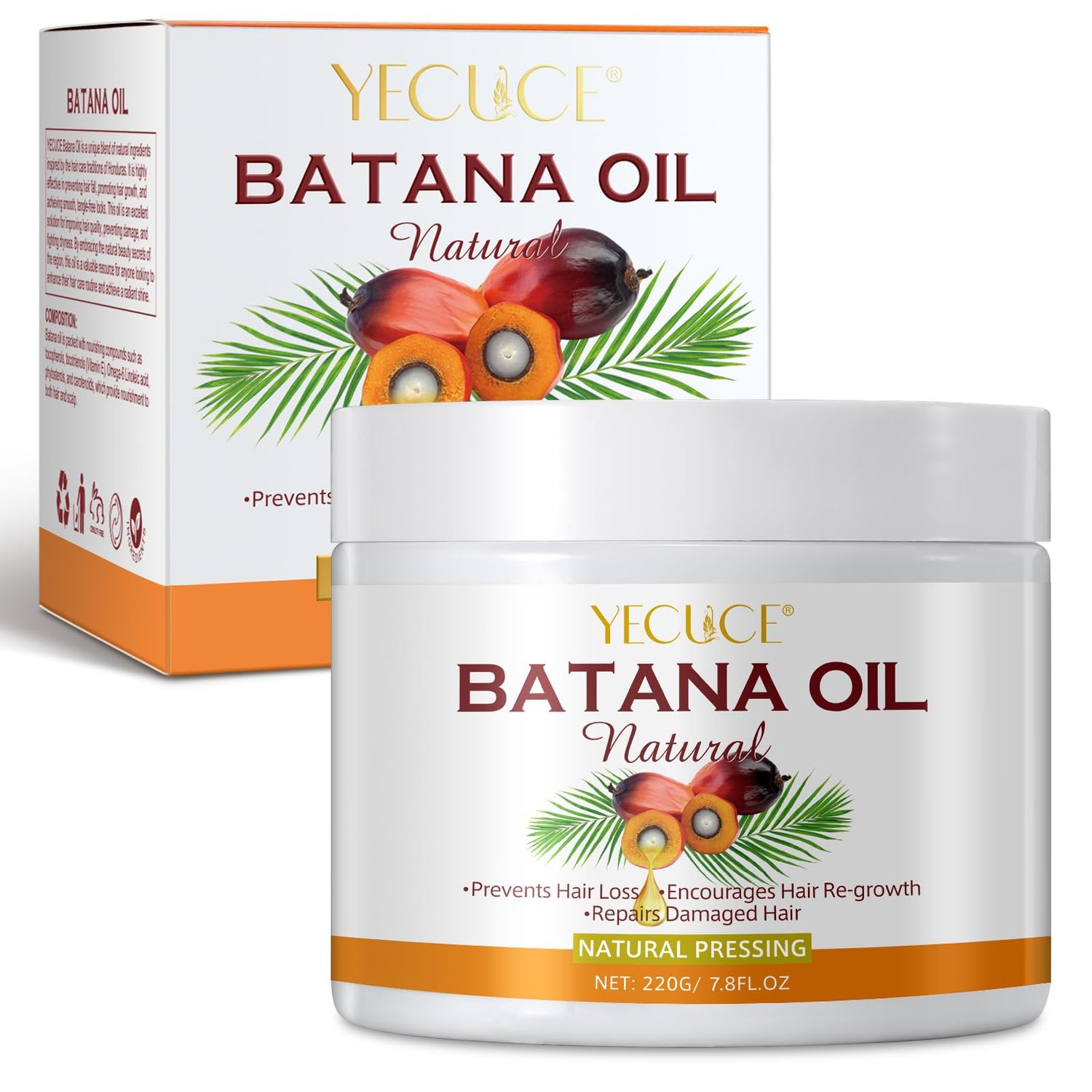 Generic Batana Oil for Hair Growth, 100 Pure Natural Batana Oil Sourced from Honduras, Batana Hair Oil for Anti Hair Loss,Enhances Thickness, Repair Split Ends for Men Women 7.8 FL oz