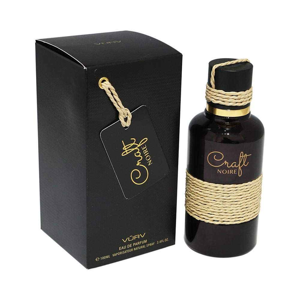 Vurv Lattafa Craft Noire for Unisex Eau de Parfum Spray, 3.4 Ounce 100 ml