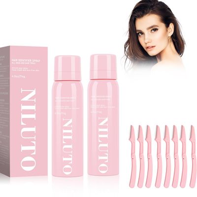 NILUTO Hair Identifier Spray for Moisturizing and Skin Care Dermaplaner, Comfortable Face and Body Shaving Powder (2 set)