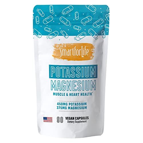 SMART FOR LIFE Potassium Magnesium Supplement - High Absorption Mineral Complex - 90 Vegan Capsules - Muscle Support Electrolyte Balance