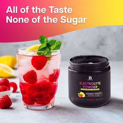 Nutriana Keto Electrolytes Powder No Sugar - Zero Carb Zero Calorie Electrolyte Drink Mix - Sugar Free Electrolytes for Hydration Powder - Fasting Electrolytes Raspberry Lemonade Flavor