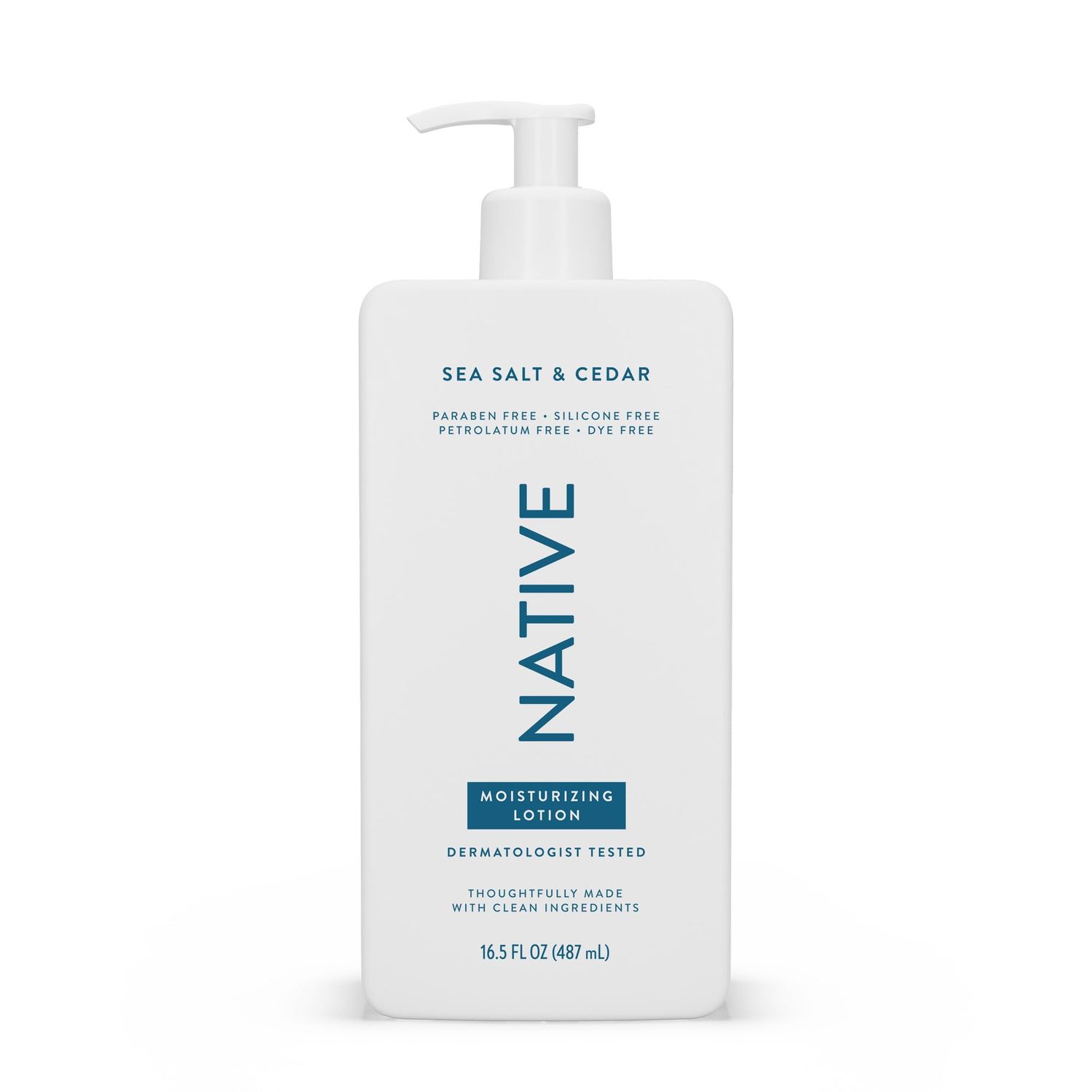 Native Body Lotion Contains Naturally Derived Plant-Based Moisturizers for Women and Men Restores Dry Skin, Sea Salt Cedar, 16.5 fl oz