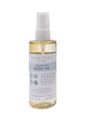 SpaRitual Fragrance Free Body Oil Unscented Body Moisturizer for Hydration and Massage Oil 4 oz