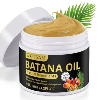 Raw Batana Oil for Hair Growth, 100 Pure - Dr. Sebi Organic Batana Oil from Honduras, Stimulate Hair Growth, Prevent Hair Loss, Eliminates Split Ends for Men Women 120g