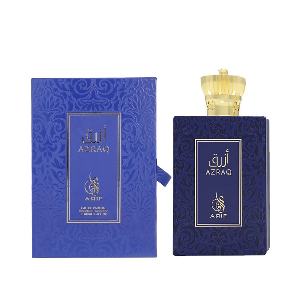 ARIF Azraq Perfumes - Fruity Fresh Eau de Parfum for Men - Pear, Lavender, Lotus, Cinnamon, Black Vanilla Husk Amber - Long-Lasting Fragrance - 3.4 oz
