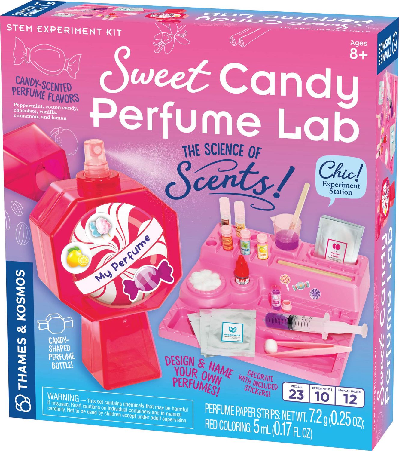 Thames Kosmos Sweet Candy Perfume Lab STEM Kit Design Make Candy-Scented Perfumes! Explore The Science of Scents Includes Candy-Shaped Perfume Bottle with Atomizer and 6 Sweet Fragrances