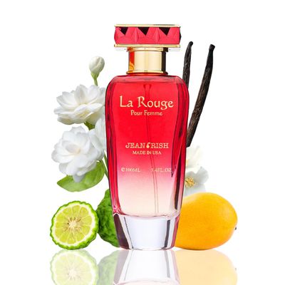 Jean Rish La Rouge Eau De Parfum - Perfume for Women (3.4 Fl Oz 100ml) with Mango, Jasmine Vanilla Notes - Long Lasting and Luxury Fragrance