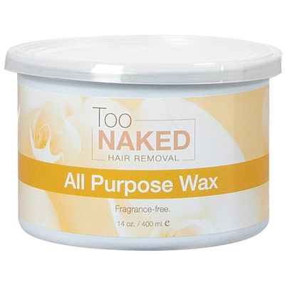 Too Naked Hair Removal All Purpose Wax, Non-Sticky Salon Wax, 100 Vegan, Fragrance-Free, 14 oz.