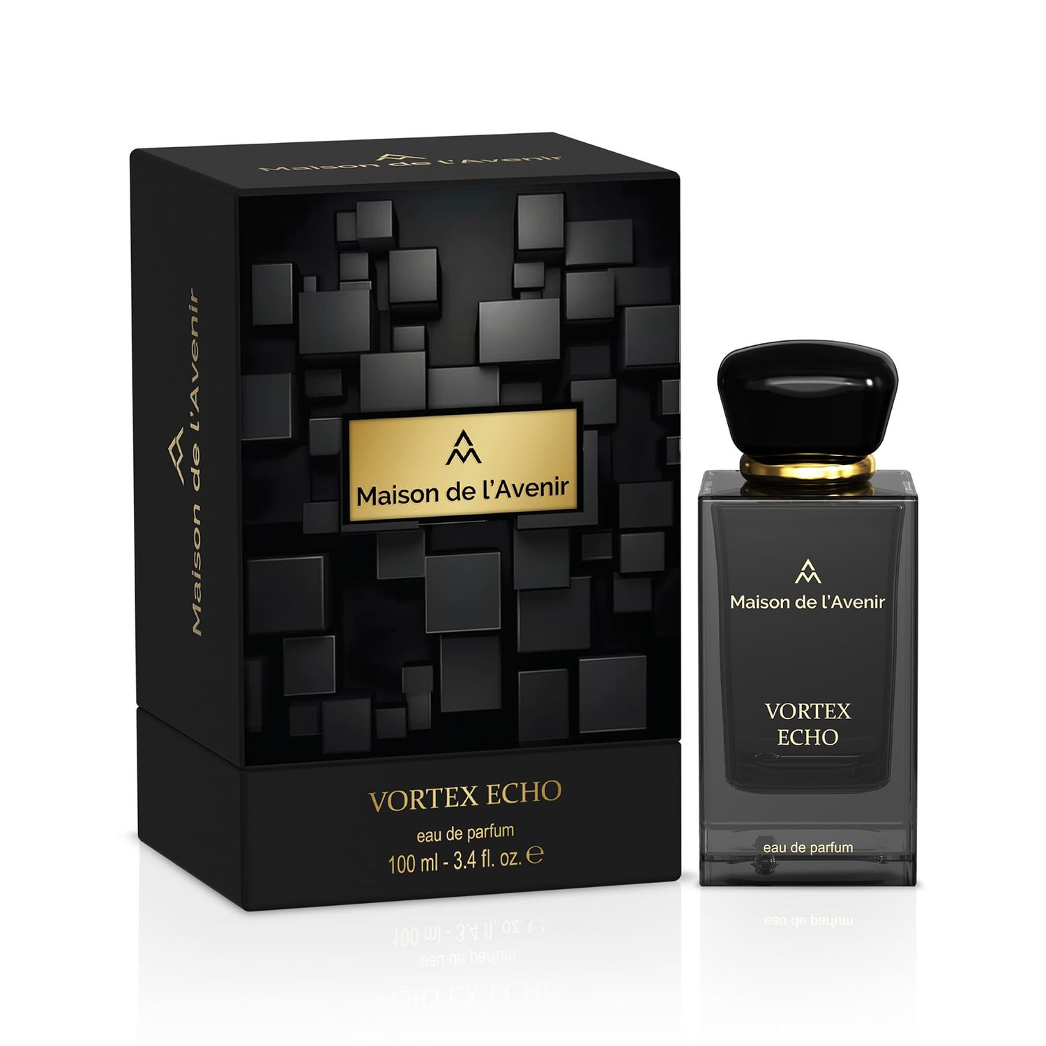 Maison de l&#39;Avenir Vortex Echo - AURA COLLECTION Dynamic Aromatic Spicy Fragrance Unisex Cologne Perfume Natural Essential Oils Eau de Parfum (36 Hours) Made in UAE 100ml 3.4 fl. oz.