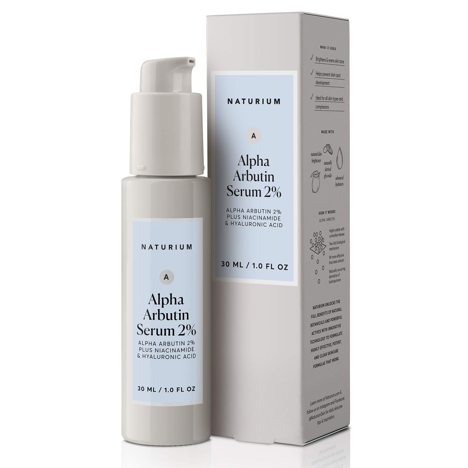 Naturium Alpha Arbutin Serum 2 with Alpha Arbutin, Niacinamide Lemon, Face Skin Care, 1 oz