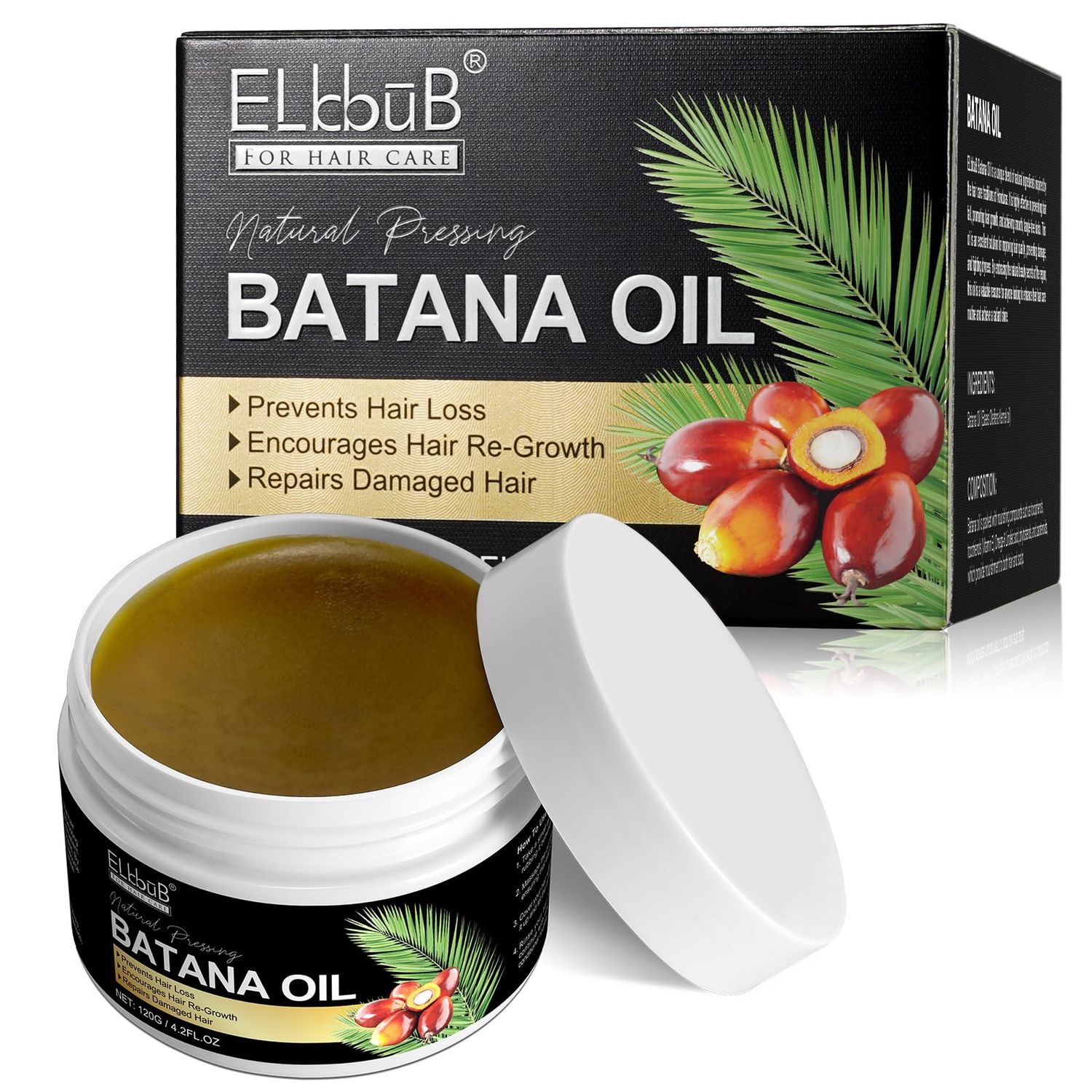 Raw Batana Oil for Hair Growth and Repair -100 Pure, Unrefined Oil from Honduran Rainforests Prevent Hair Loss and Enhances Hair Thickness in Men Women
