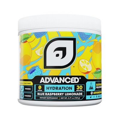 Advanced Hydration High-Performance Electrolyte Drink Mix with B Vitamins for All-Day Hydration - Caffeine Free, Zero Calories, Sugar Free, Keto Friendly - (30 Servings, Blue Raspberry Lemonade)