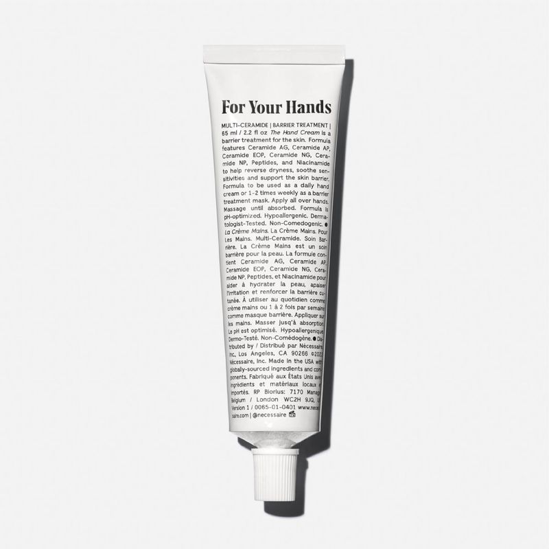 Ncessaire - The Hand Cream for Women Men with 5 Ceramides Peptides, Fragrance-Free Hand Lotion, Fast-Absorbing, Non-Greasy. - 2.2 fl oz.