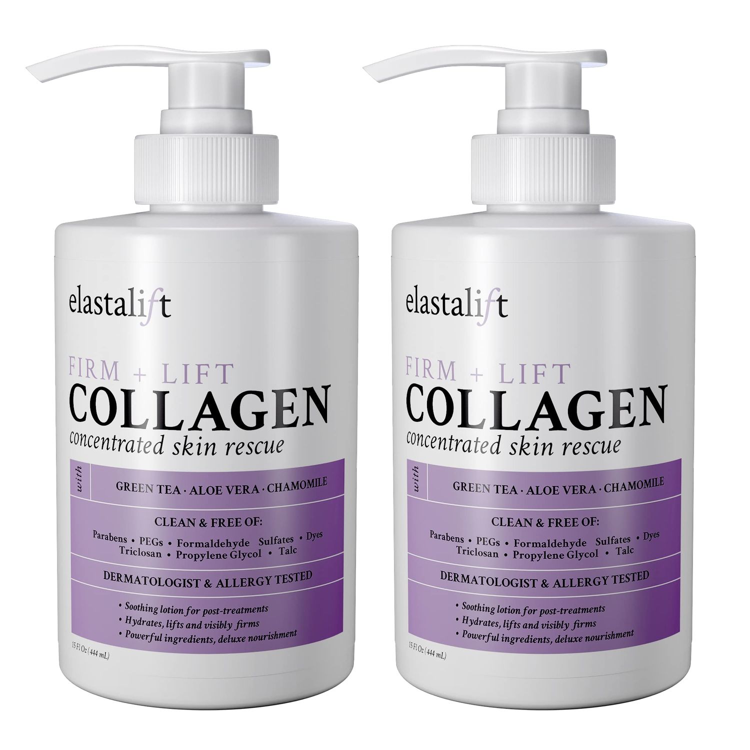 Elastalift Collagen Cream Fragrance Free Body Lotion Face Moisturizer For Women Men Collagen Lotion Skin Tightening Cream Skin Firming Tightening Lotion Crepey Skin Care Treatment, 2PC