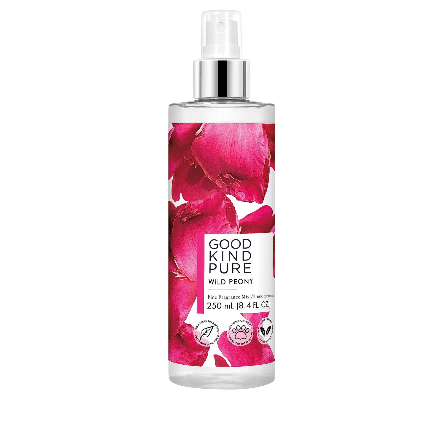 Good Kind Pure Wild Peony Body Mist Spray - Vibrant, Floral Fragrance - Notes of Peony Pink Grapefruit Glimmer - Clean, Vegan, Long-Lasting Formula - 8.4 Fl Oz