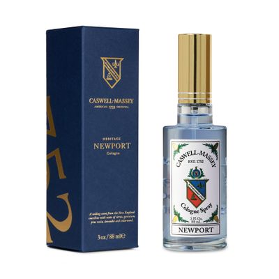 Caswell-Massey Newport Gold Cap Cologne, Mens Cologne with an Original American Seaside Cologne, Fresh, Cool Ocean-Inspired, 3 Fl Oz