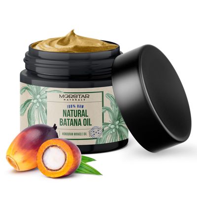 Morstar Raw Batana Oil from Honduras Dr. Sebi Recomended Unrefined, Organic and Natural - Promotes Hair Growth and Thickness for Men Women, 100 Pure, 3.4 OZ 1 Month Supply