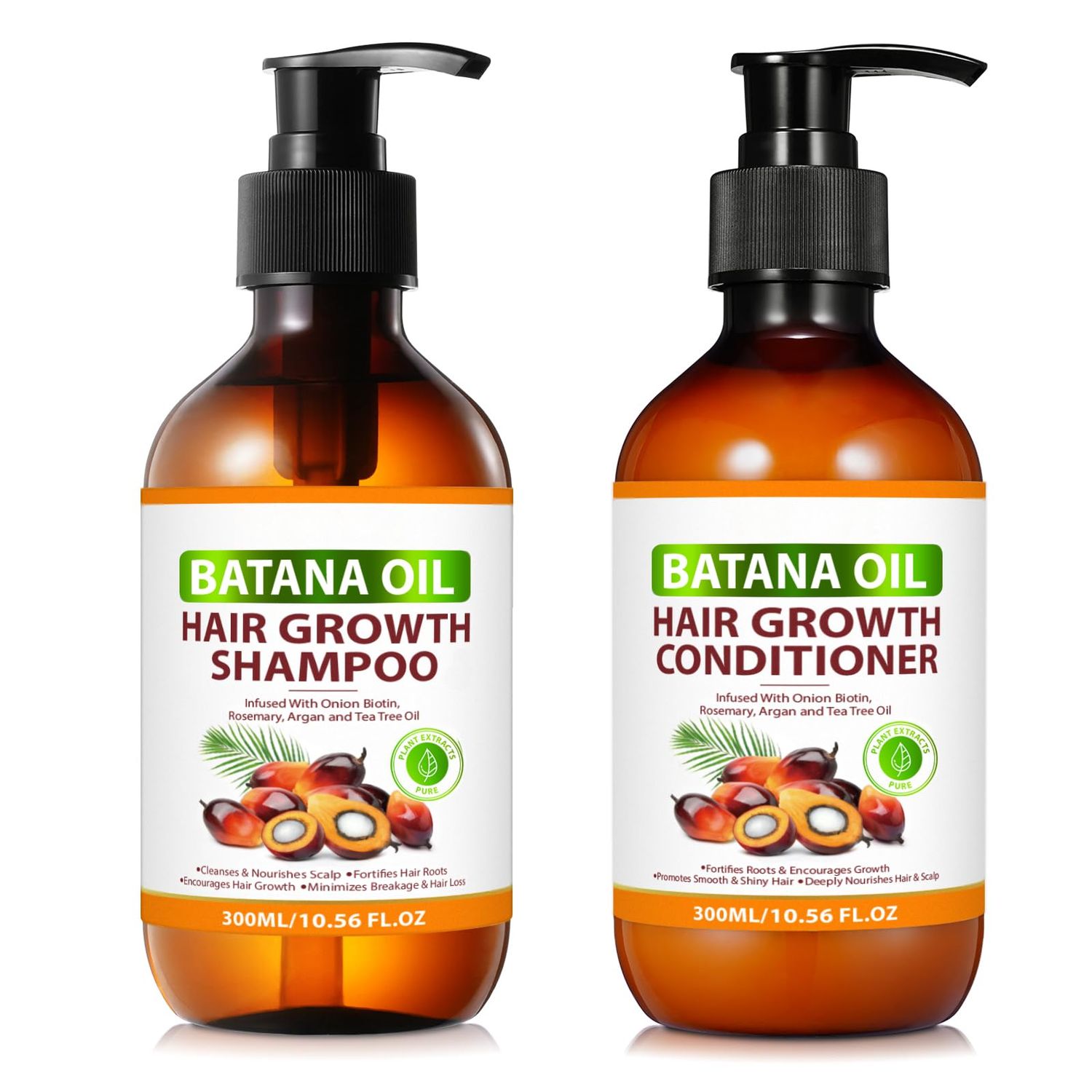 Batana Oil Shampoo and Conditioner for Hair Growth, Anti-Thinning Deep Moisturizing Cleanses and Helps Strengthen Weak and Brittle Hair for Women Men