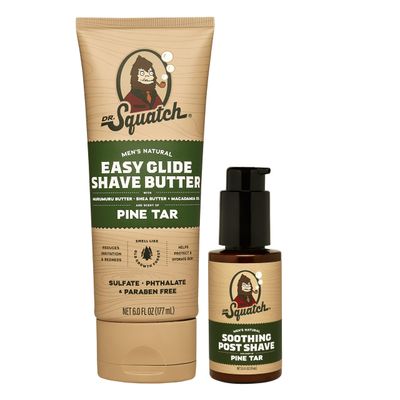 Dr. Squatch Pine Tar Smooth Shave Bundle - Easy Glide Butter Soothing Post Shave - Natural Ingredients - Manly Fragrance - Moisturizing